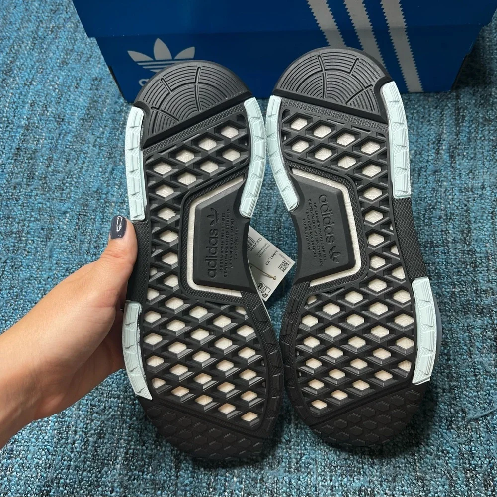 Adidas NMD V3 Sneakers in Crystal White Grey Blue Rush Mens Size 6 Athletic Shoe